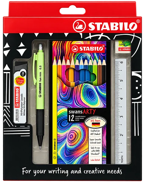 Set de Regalo STABILO Lápices de Colores Arty, Portaminas y Accesorios