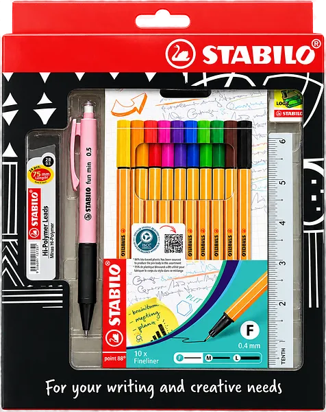 Set de Regalo STABILO point 88 – Marcadores, Portaminas y Accesorios