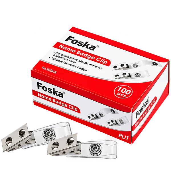 Clips Porta Carnet Foska SD201B tipo Broche – 100 Ganchos