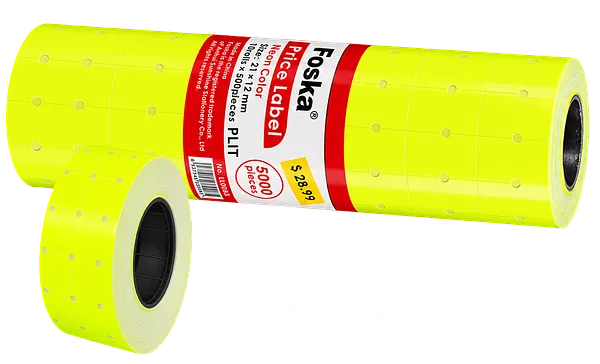 Rollo de Etiquetas para Precios Amarillo Neón, 10 Unidades