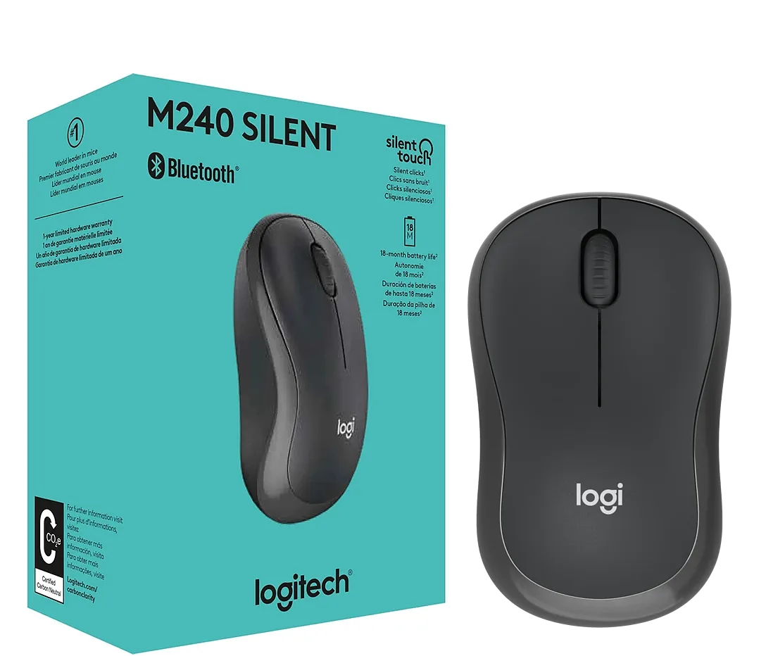 Mouse Logitech M240 Inalámbrico Silencioso Bluetooth Negro (910-007113)