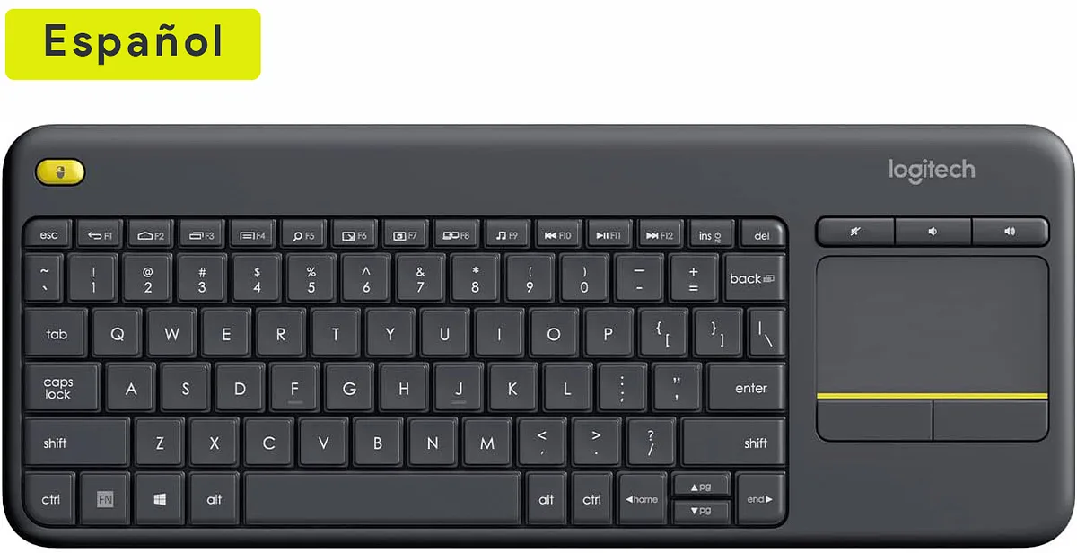 Teclado Inalámbrico en Español Logitech K400 Plus con Touchpad Integrado, USB